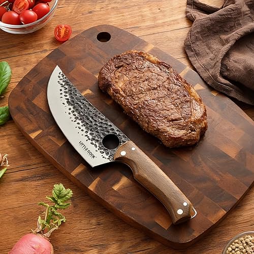 Miniatura 8 de Juego de 9 cuchillos de carnicero, cuchillo de carnicero de 7 pulgadas, un cuchillo de chef serbio de 7 pulgadas, un cuchillo vikingo de 6.5