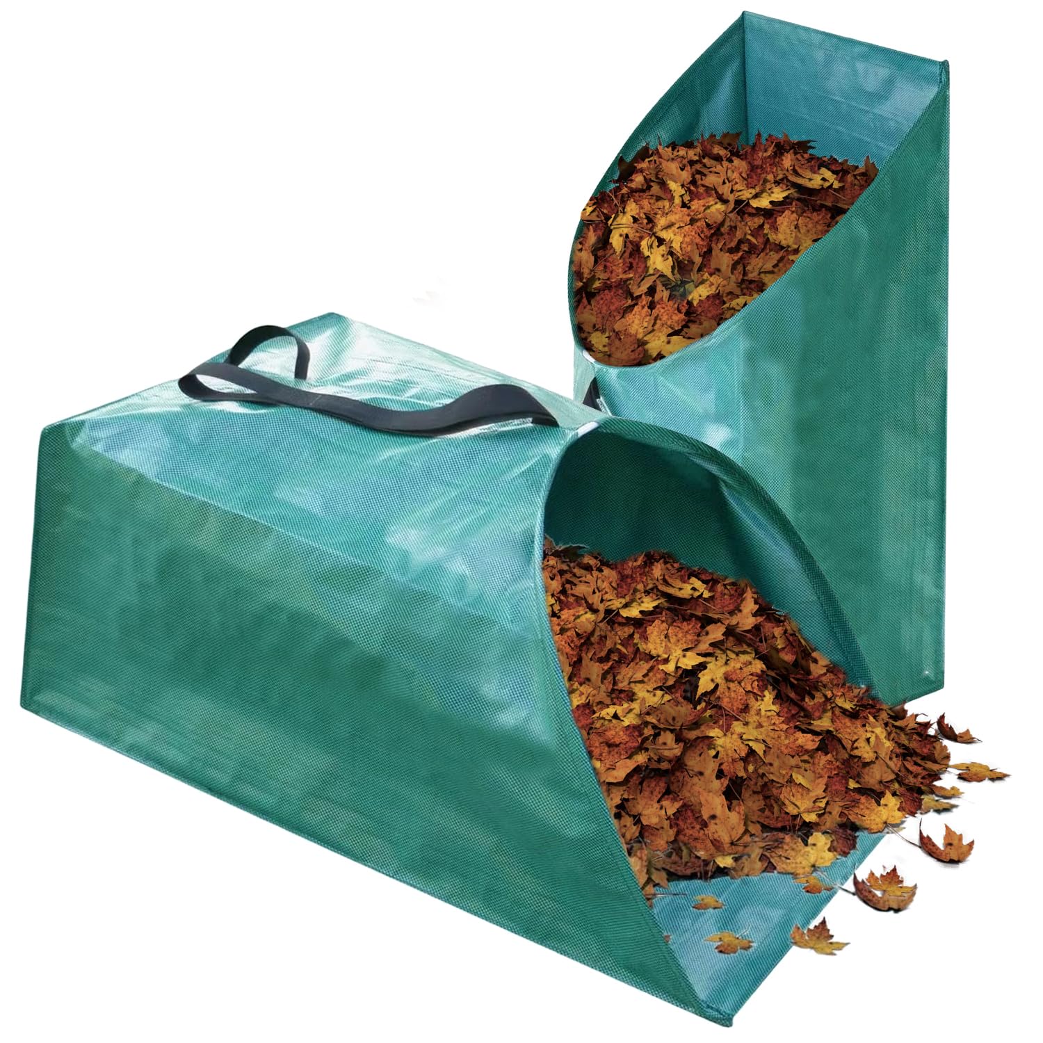Singwow Kehrschaufel-Typ Gartenabfallsack 200L x 2, wiederverwendbar, Laubsammler, robuster Gartensack, Laubsack mit Griffen (Kehrschaufel 200L)