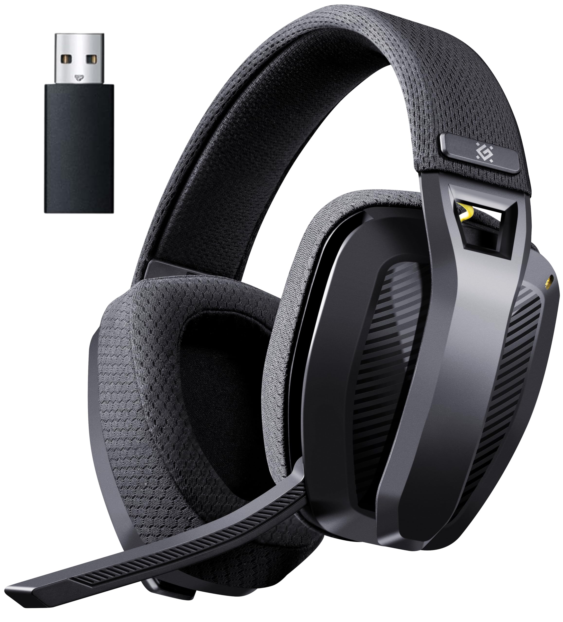Defender® Orion Wireless Gaming Headset, bis 63h Akkulaufzeit, 2.4GHz+BT(≤30ms), 7.1 SurroundSound,Kopfhörer Mit Mikrofon mit Noise-Cancelling, Kompatibel für PS5/PS4/Switch, PC Headset, Schwarz
