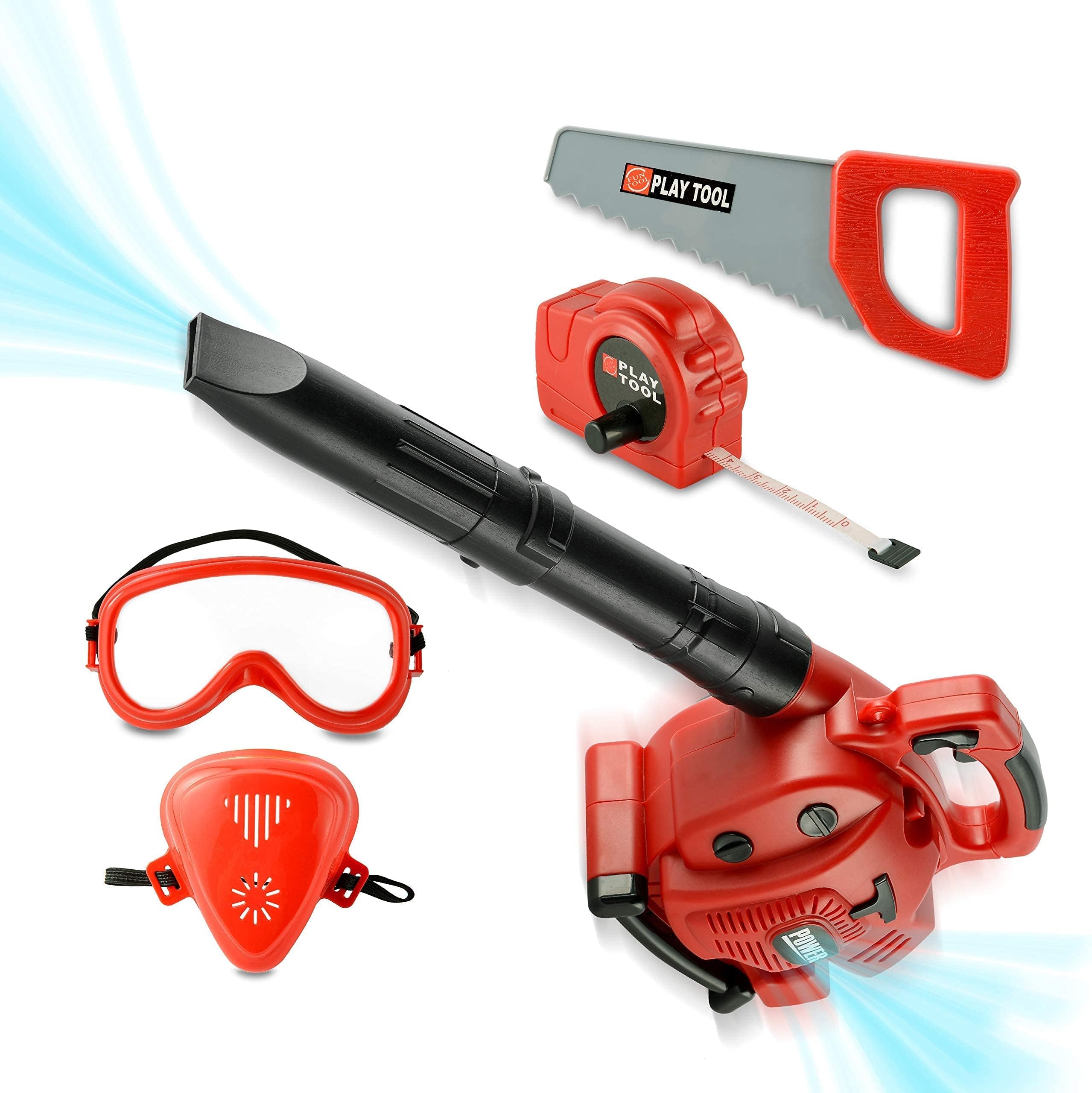 Kids Power Construction Tool Toy, Kids Leaf Blower Play Set | Educational Toys for 3+ Year Olds | Pretend Play Toy Leaf Blower Battery Operated Outdoor Lawn Tools for Boys