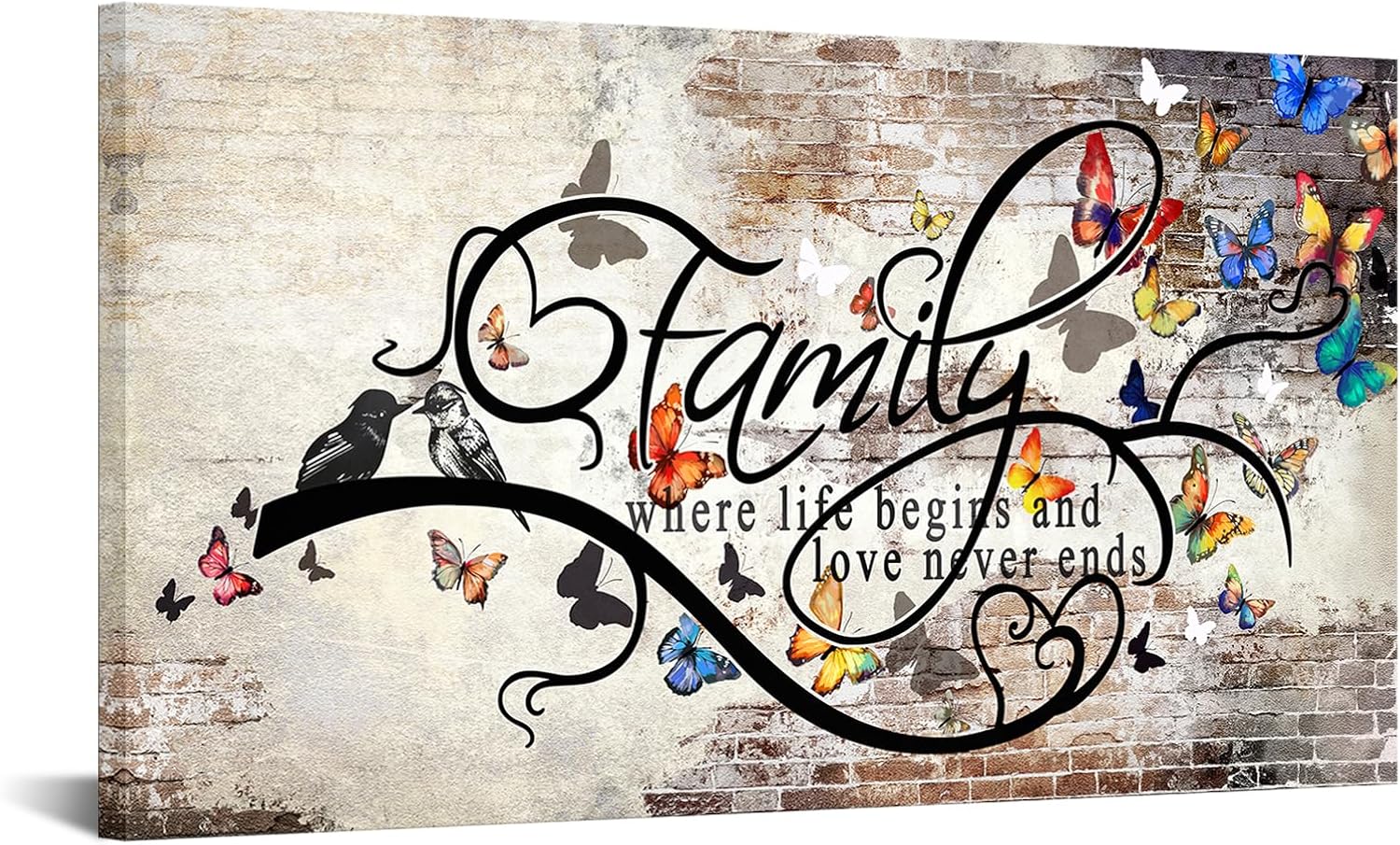 Artmyharbor Family is Everything Wall Decor 20X36 Large House Blessing Banksy Artwork
