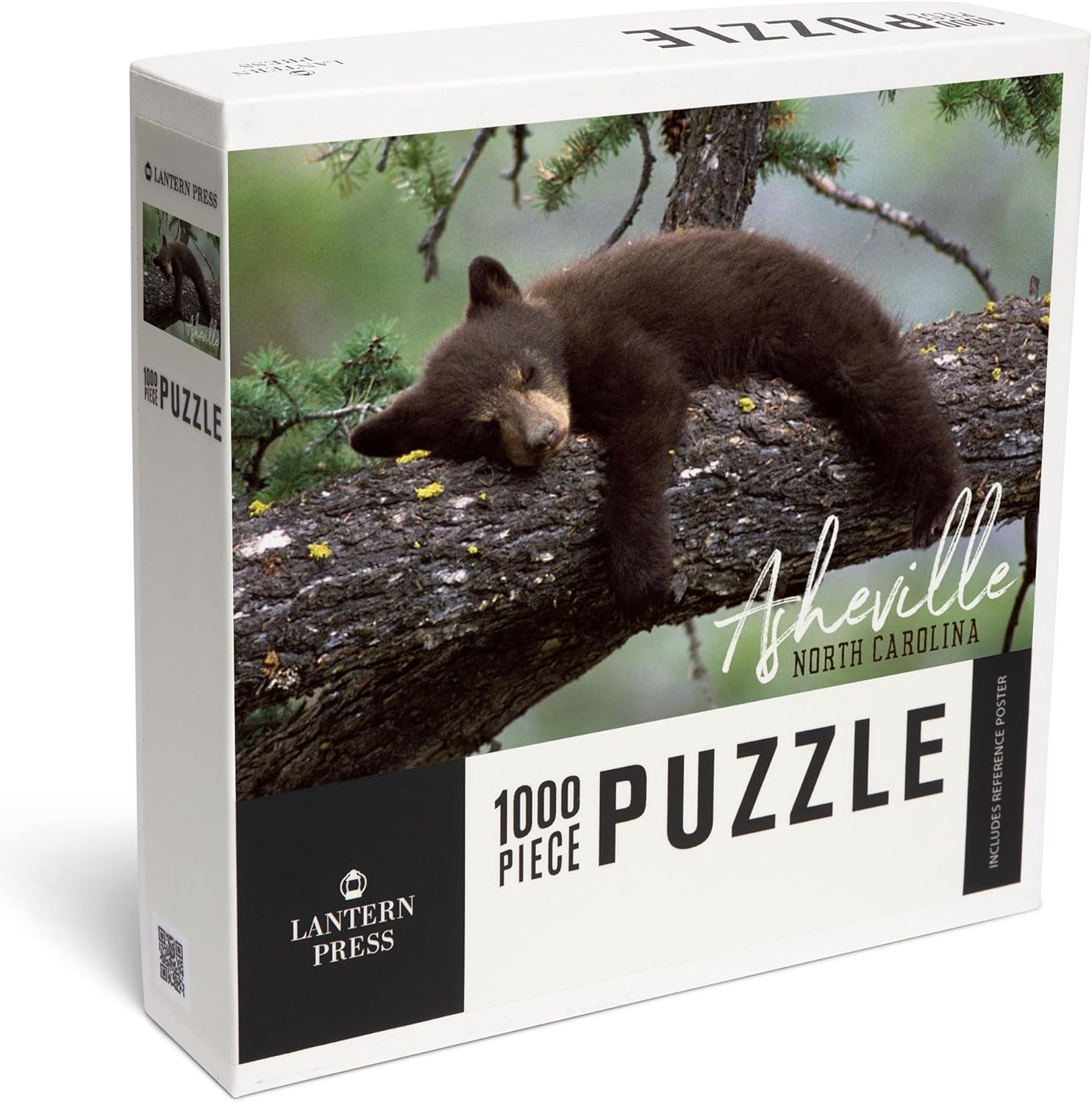 Lantern Press Asheville, North Carolina, Bear Cub Sleeping 1000 Piece Jigsaw Puzzle for Adults, Made in USA with Reference Poster