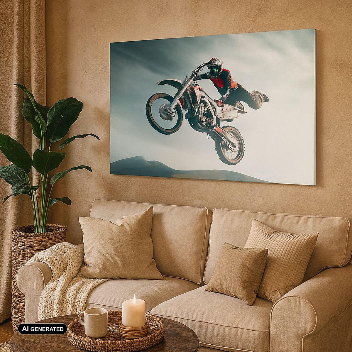 Moderno Quadro su Tela 70x50 cm Stampe da Parete Persone Sport - 4069 | Motore Casco Quadro Decorativo Piccolo 1 pezzo Soggiorno Camera da Letto Arte da Parete Decorazione da Parete ARTTOR
