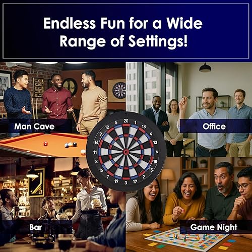 Miniatura 9 de Diana de dardos electrónica, compatible con Bluetooth con juego en línea, para dardos de punta suave, 15.5 pulgadas de diámetro, tamaño