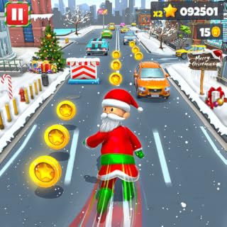 Xmas Santa Surfer Running Game