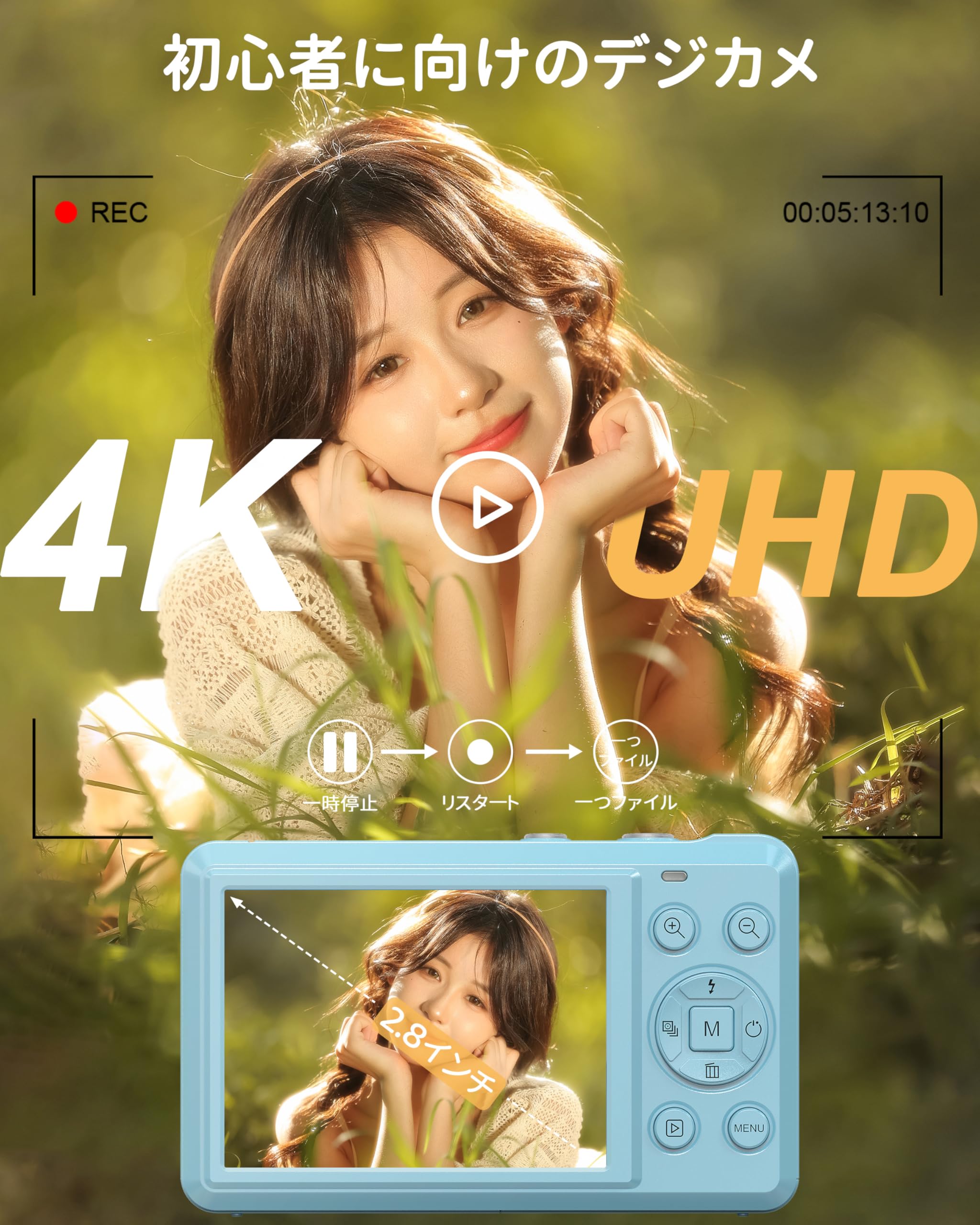 デジカメ❣️デジタルカメラ AFオートフォーカス 4K動画撮影 6400万画素 Amazon | デジカメ 4K 6400万画素 30FPS デジタルカメラ AF