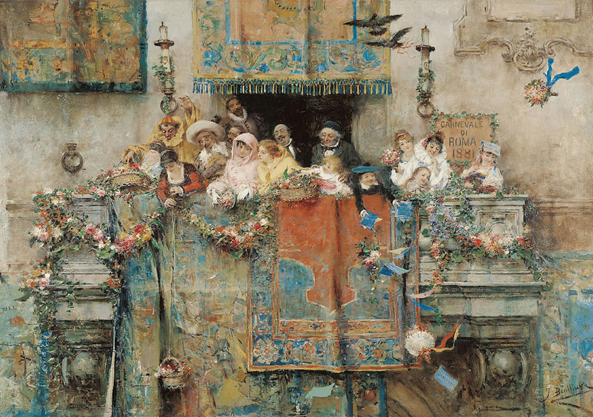 POSTERIIk Famous Modern Artwork Art Mural the Carnival In by Jose Benlliure Ortiz Oil Paintings Pictures for Home Decor 60x90cm