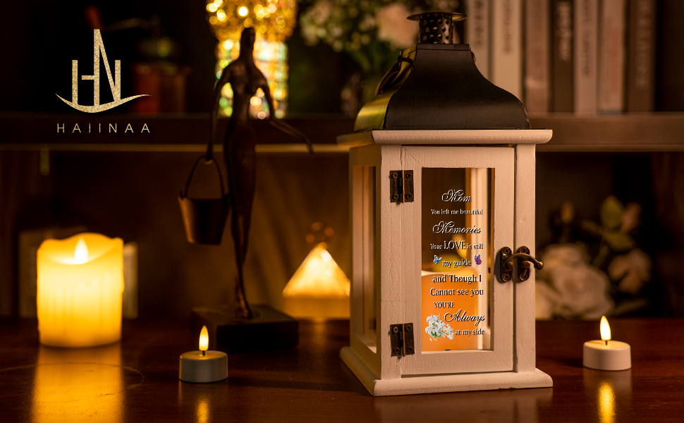 Memorial Lantern With Sympathy Lily Flowers - Bereavement Gift For Loss Of Loved One