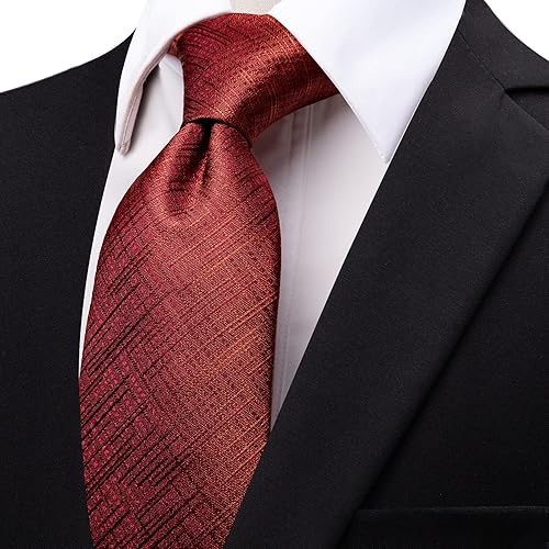 Miniatura 2 de Corbatas a rayas y corbatas a cuadros para hombre, corbata de seda tejida, juego de clip de corbata dorado