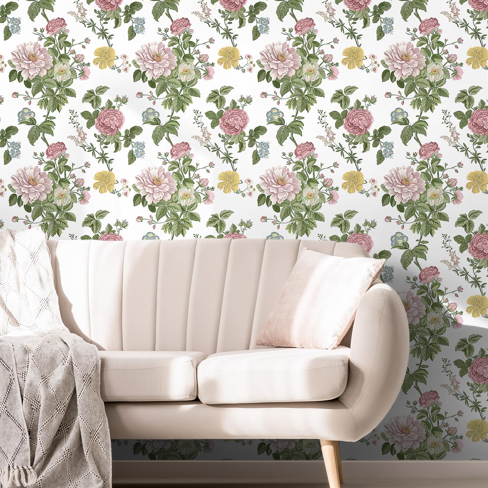 Snapklik.com : Peony Floral Wallpaper, Floral Peony Peel And Stick ...