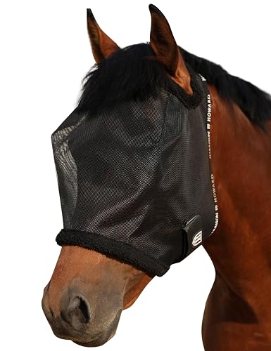 Harrison Howard Máscara redonda de malla para caballo, protección UV, con borde acolchado de forro polar