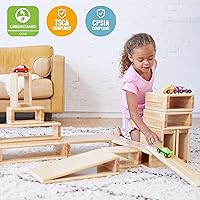Vista 4 de ECR4Kids Hollow Block Set, Wooden Toys, Natural, 18-Piece