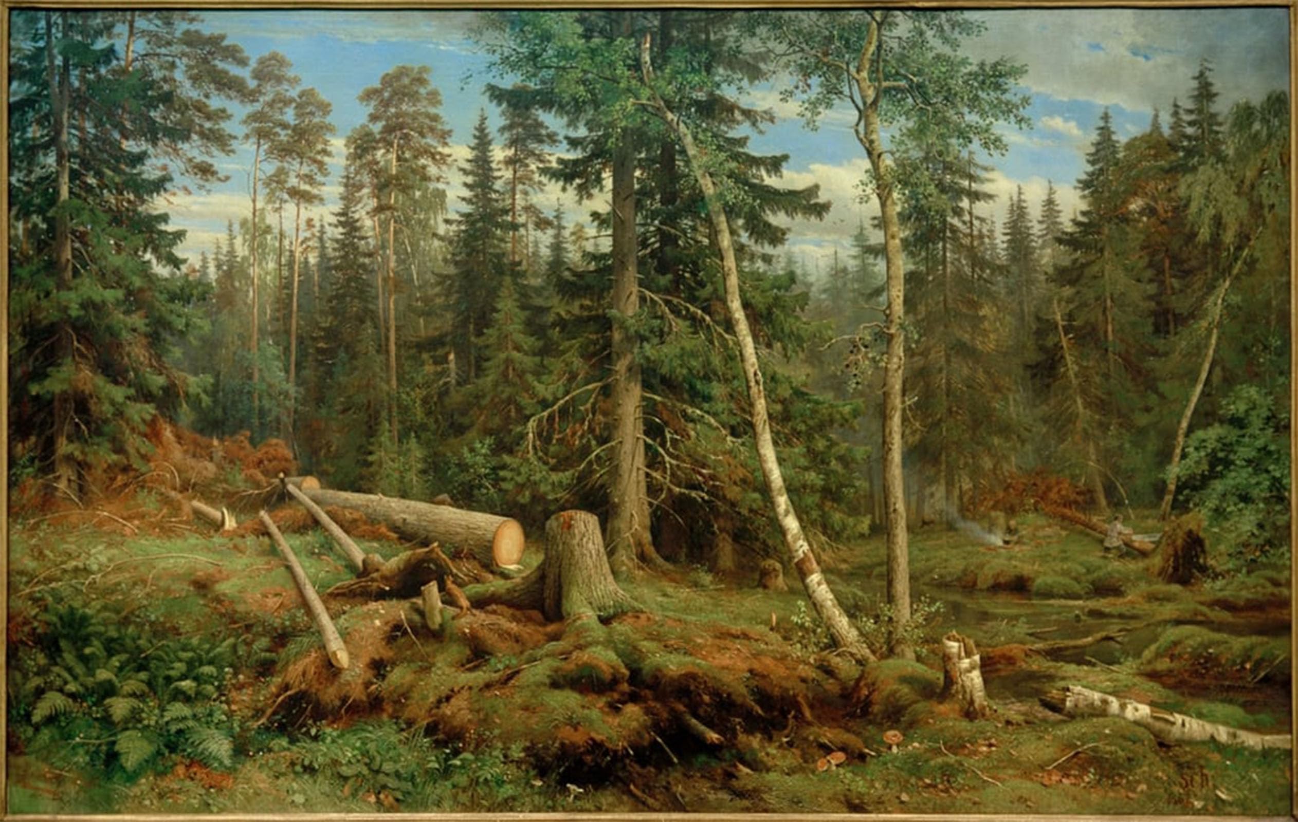 Cuadro sobre lienzo de Ivan Shishkin Bosque 60x90cm Decoración Dormitorio 5