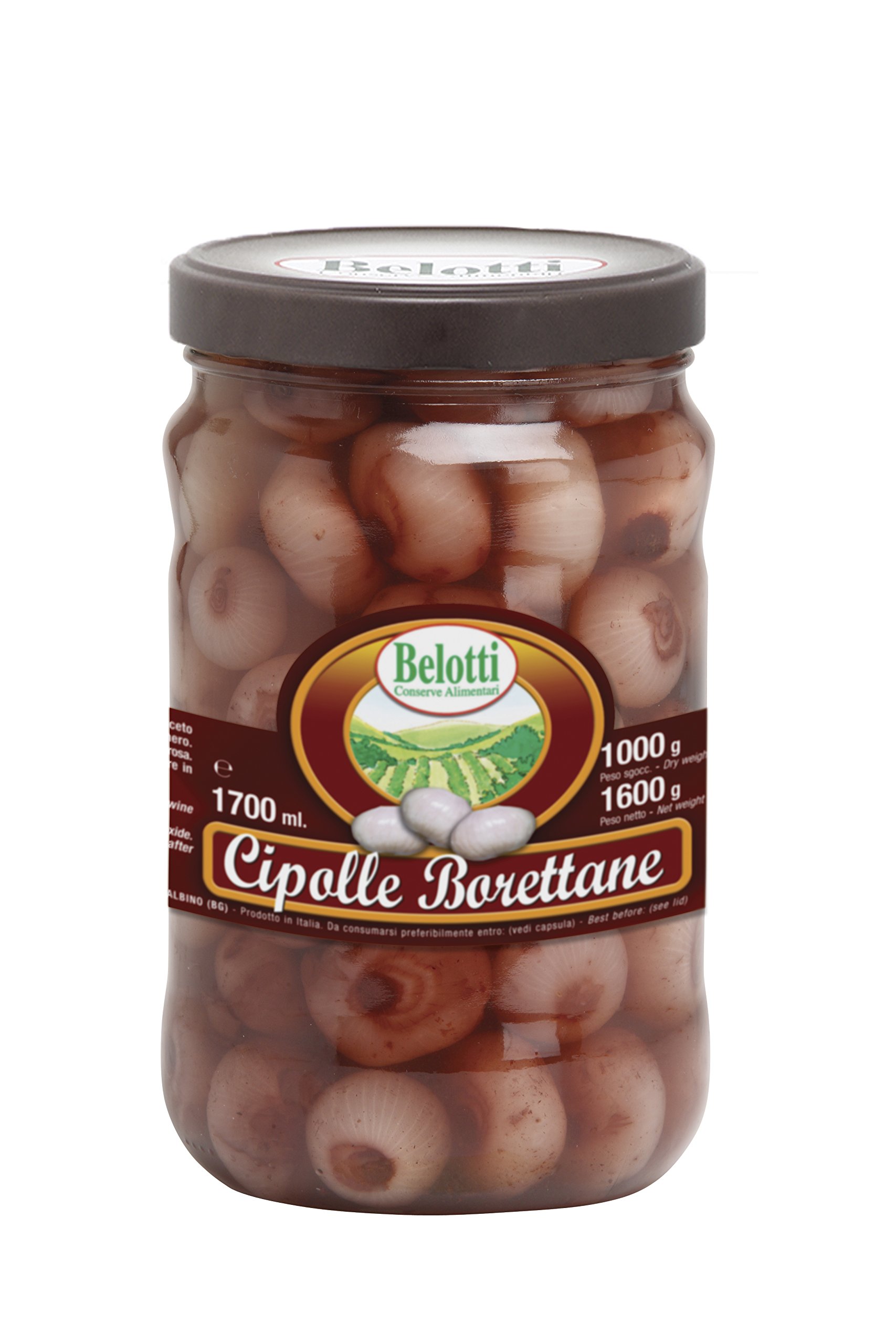 Belotti Conserve Alimentari - Barattolo di Cipolle Borretane sott'aceto 1700 ml (1kg sgocciolato)