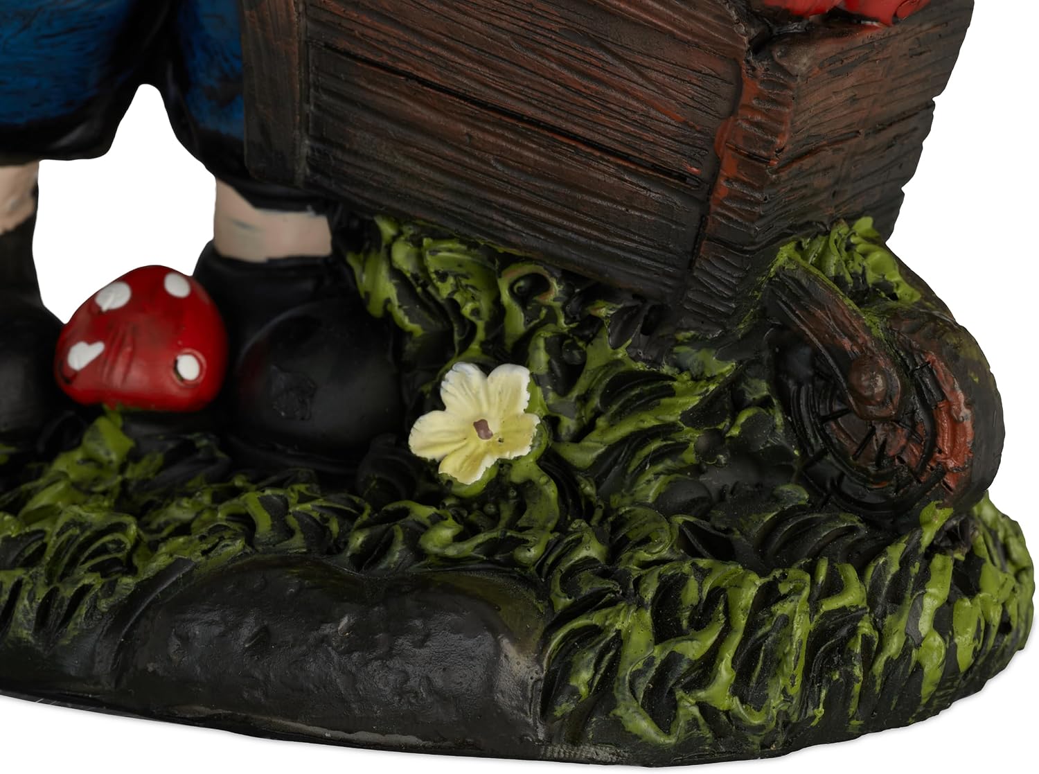 Relaxdays Garden Gnome with Toadstools, Weather & Frostproof, 14.5 x 10.5 x 7 cm, Figurine, Polyresin, Multicoloured