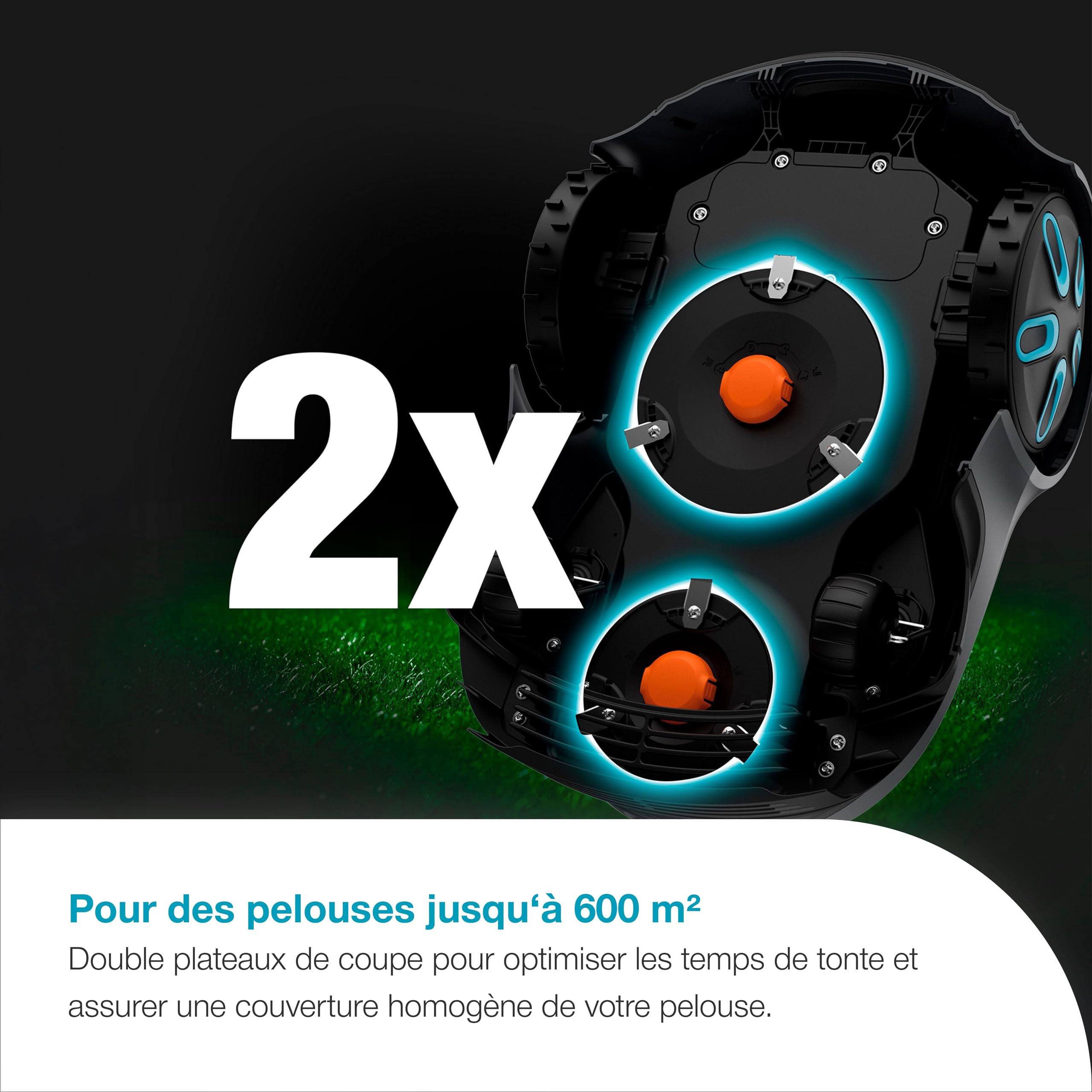 Gardena Smart SILENO Free Set 600 m² Robot Tondeuse, sans Fil, pour pelouses jusqu'à 600 m², Lona Intelligence, sans Fil périphérique, Fonctionnement Silencieux (19921-26)