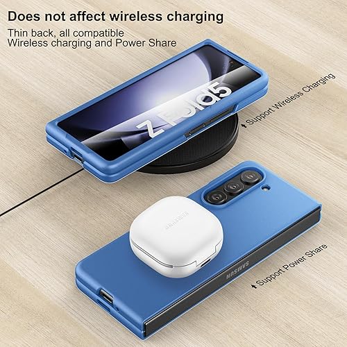Miniatura 6 de Foluu Funda delgada para Samsung Galaxy Z Fold 5, con protector de pantalla frontal integrado, funda protectora de policarbonato mate ultra fina
