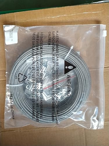 Miniatura 9 de TooTaci Kit de cuerda de alambre de 18, cable recubierto de acero inoxidable 18 de 100 pies, cable de acero 18 con 50 bucles de crimpado 18, 20
