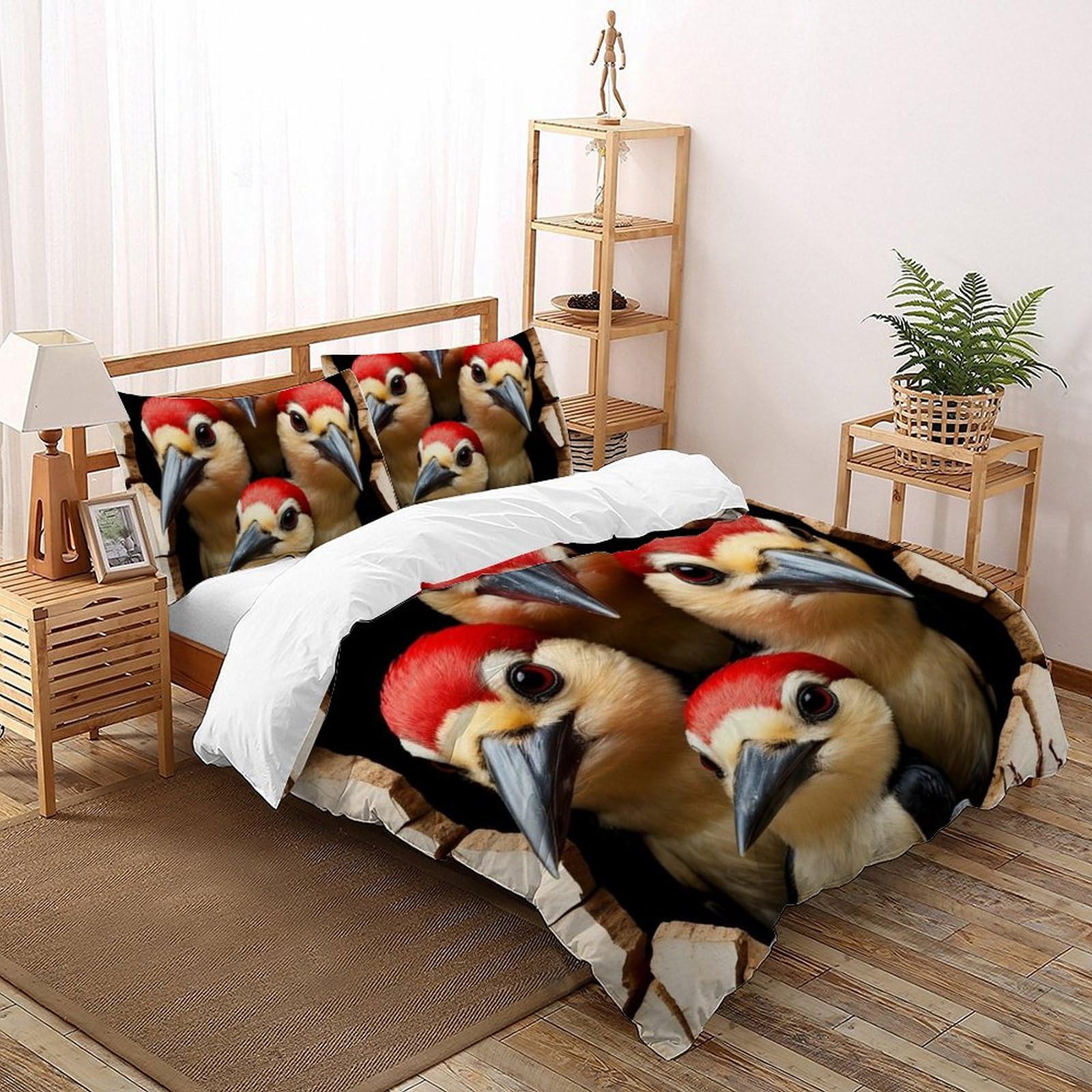 Housse de couette double pivert pour lit enfant en microfibre 200x200