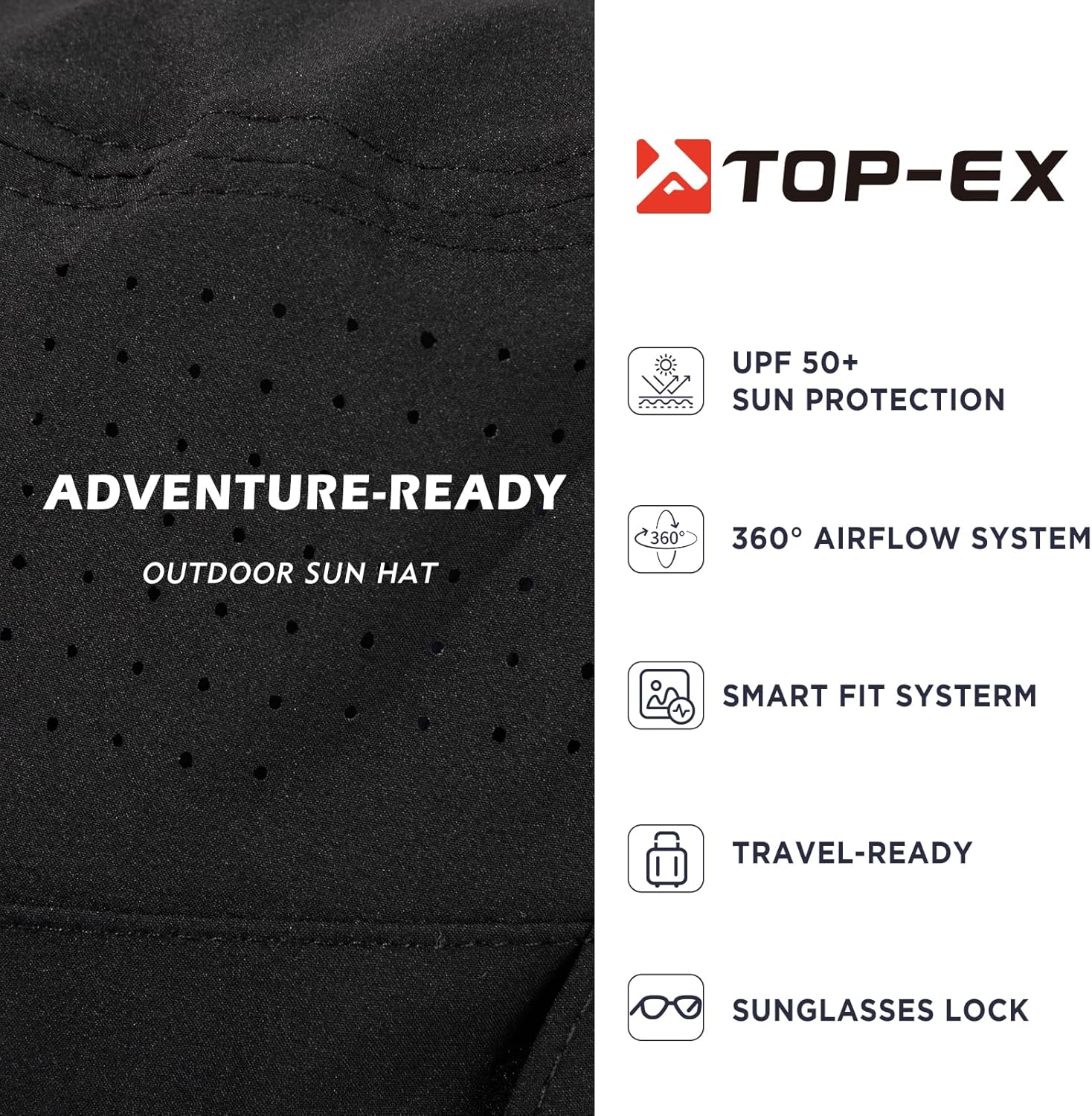 TOP-EX XL/XXL UPF 50+ Wide Brim Sun Hat for Men and Women – Advanced Cooling & Ultra-Breathable for Outdoor Comfort - Image 6