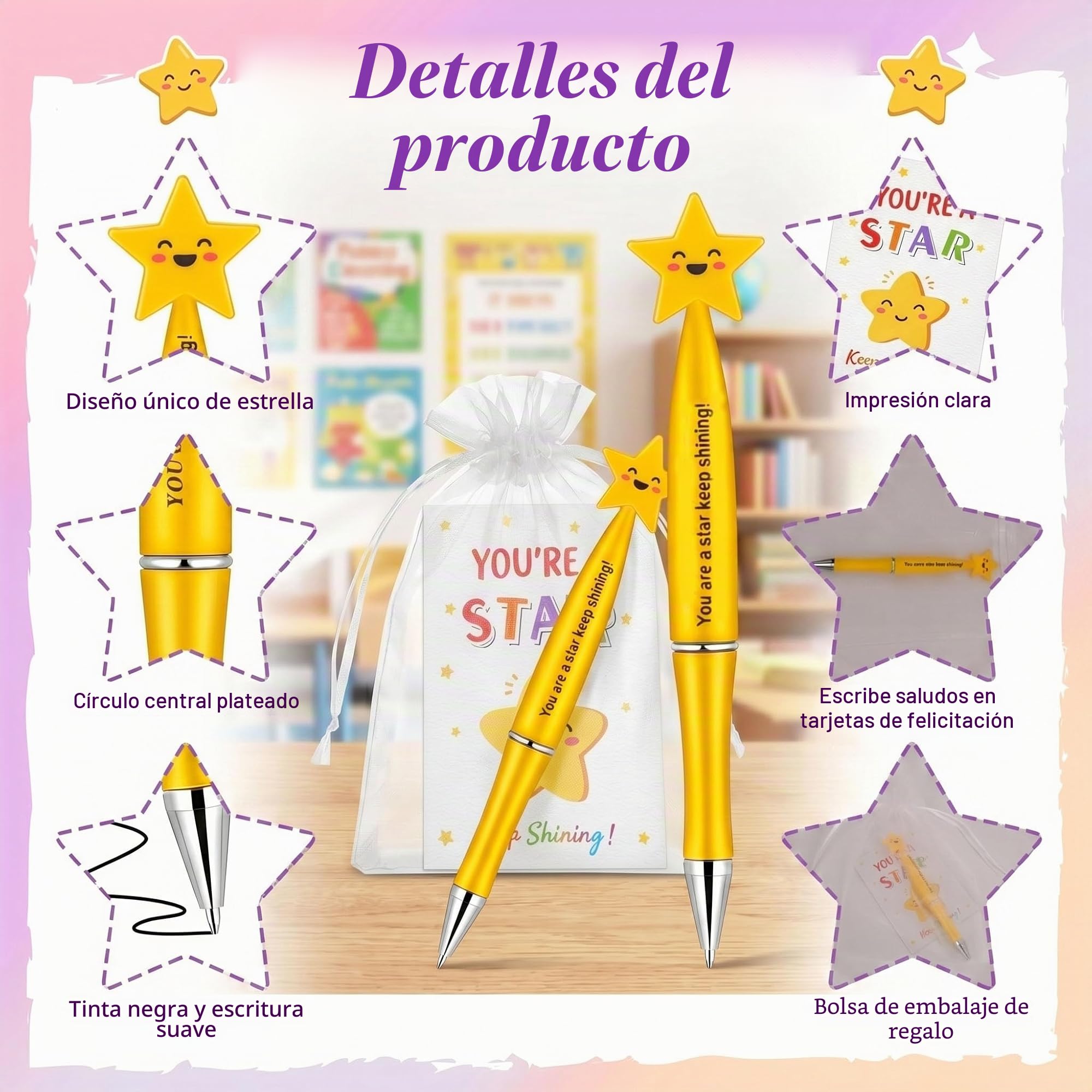 Paquete de 30 Regalos de Fin de Trimestre para Niños y Estudiantes, Regalos de Fin de Año para Clases de 30 Niños Lápices/Tarjetas Motivacionales para Alumnos/Bolsas de Regalo para el Último