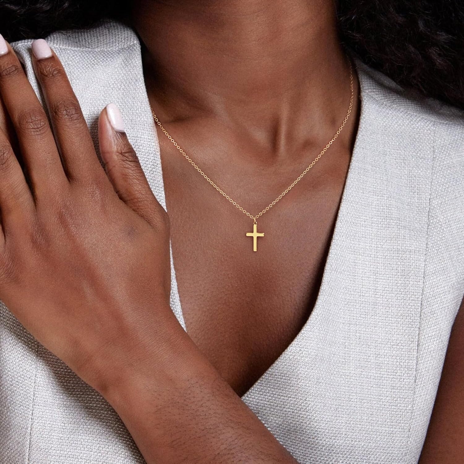 Cross Necklace for Women, 925 Sterling Silver or 16K Gold Plated Cross Pendant Necklace Dainty Non-Tarnish Faith Jewelry Christmas Christian Gifts - Image 3