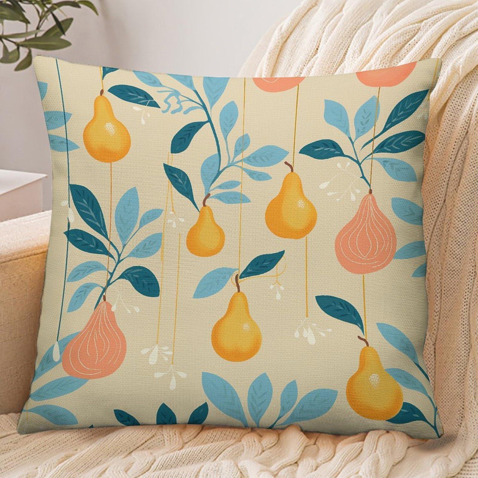Fekiloot Style Pears And Leaves Pillowcase Pillow Sham Pillow Case