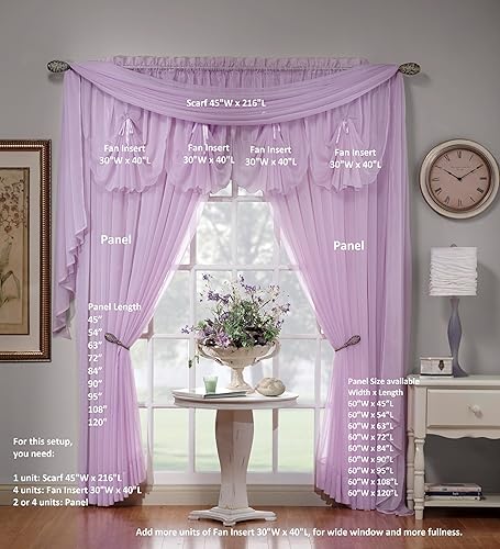 Vista 893 de Today's Curtain - Cortina Emelia de gasa original, panel de 84 pulgadas, negro, 60 pulgadas de ancho x 84 pulgadas de largo