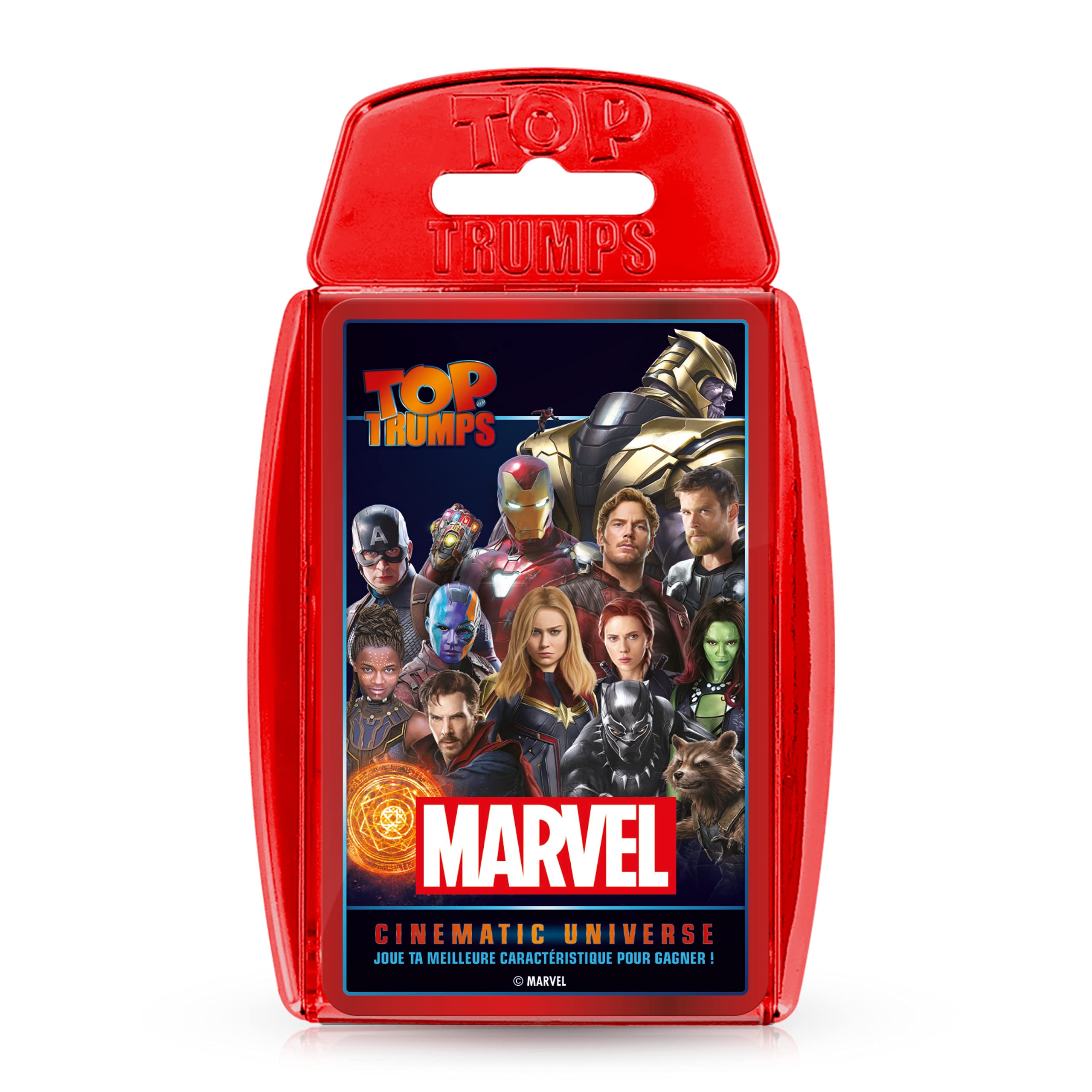 Winning Moves - Top Trumps - Marvel Cinematic Universal - Card Game - Board Game - French Version