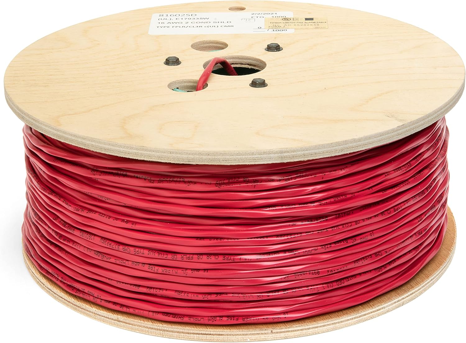 16 AWG 2/C Solid 100% Copper EWCS FPLR Riser Rated Shielded Fire Alarm Cable (UL) Certified - 500 Feet