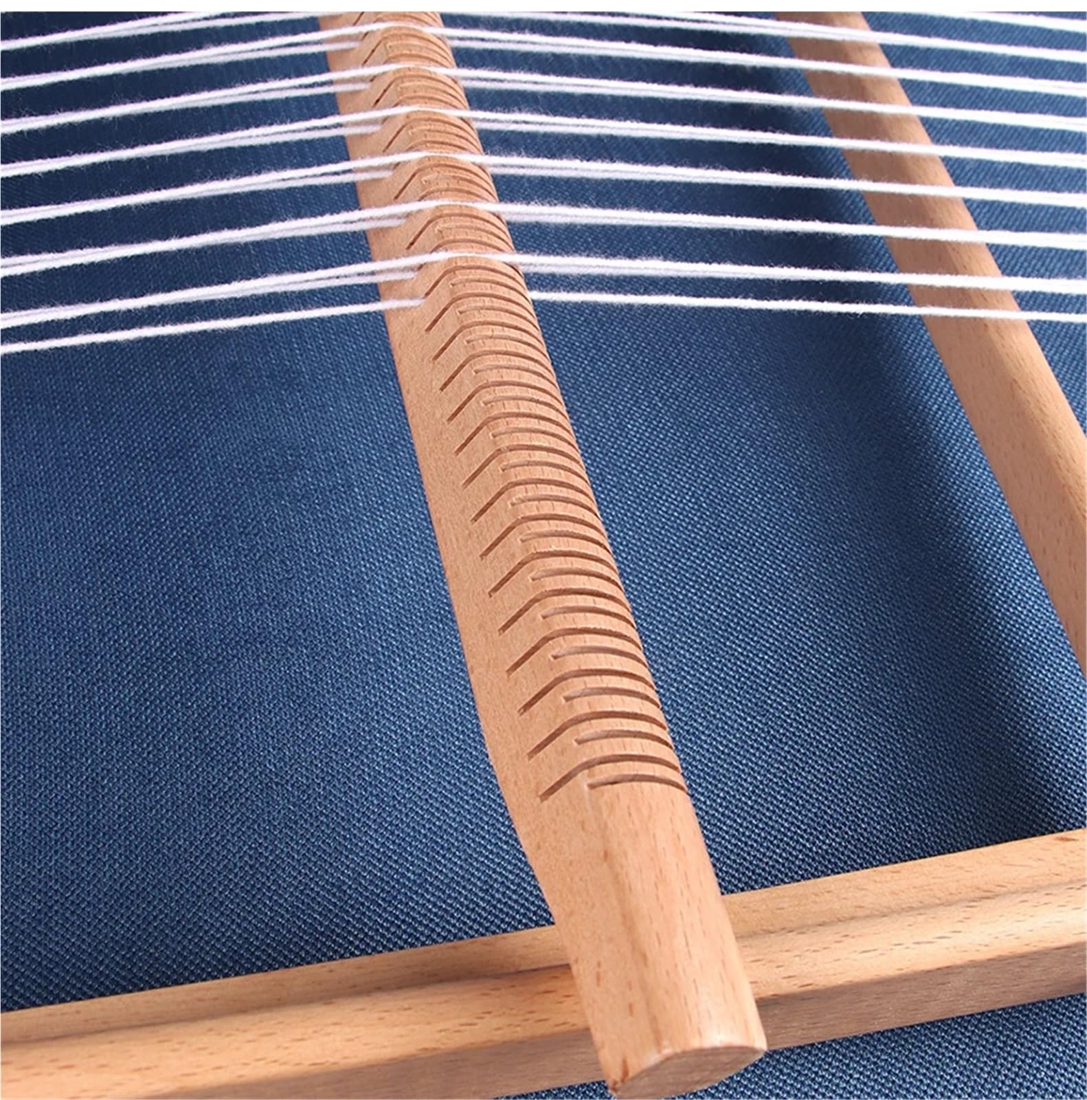 QAUUCP Webrahmen Großes Webstuhl-Set aus massivem Buchenholz, zusammenklappbar, verstellbar, gewebter Wandkunst-Webstuhl for Wandteppiche/Bodenmatten/Schals, Handstrickrahmen