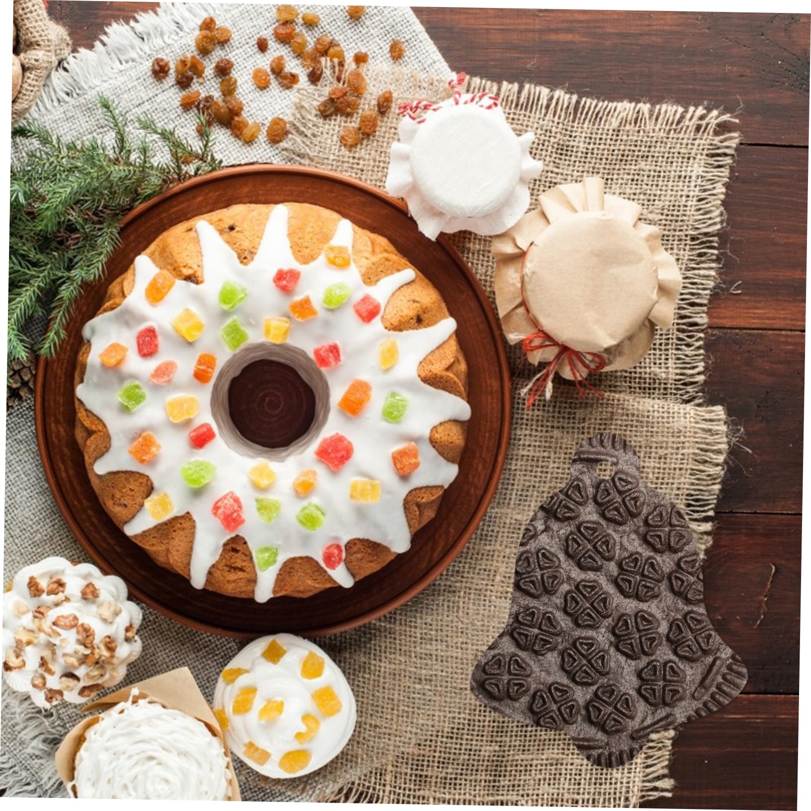 Tofficu 3 Series Moldes De Silicona De Navidad Moldes Caseros Redondo De Torta Fondant Casero Marcos De Epoxi De Cristal De Navidad Gel De Sílice 6 Piezas*3