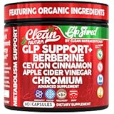 GLP1 Supplement Berberine Ceylon Cinnamon Apple Cider Vinegar Chromium Turmeric PCOS Supplements Immunity & Metabolism Support 60 Vegan Capsules by Clean Nutra