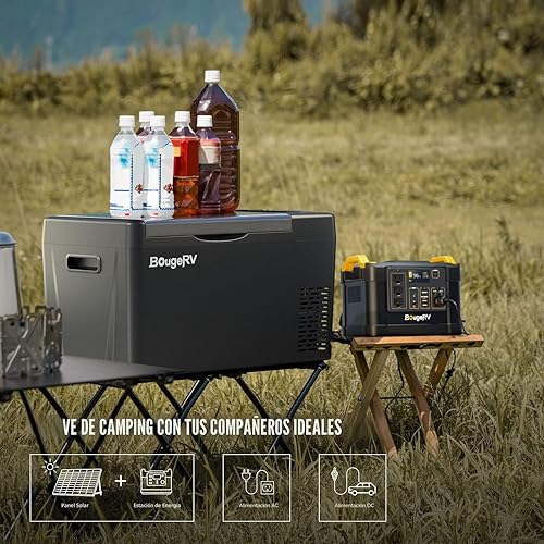 Miniatura 6 de BougeRV Refrigerador de 12 Voltios Nevera de Carro 12V 23 Cuartos Congelador Portátil Compresor Enfriador 12/24V DC 110~240V AC para Camión