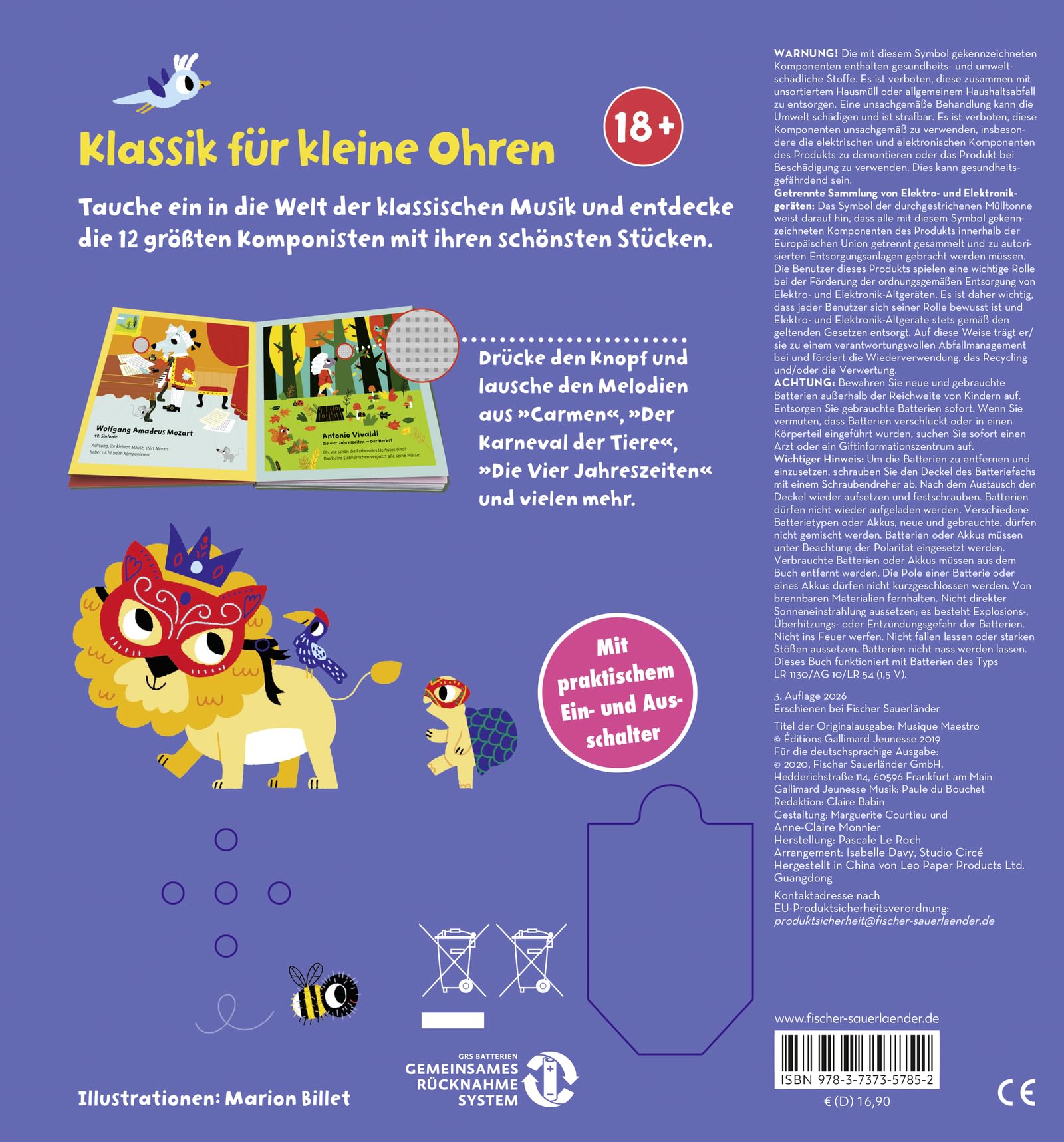 Hörst du Mozart, Bach und Beethoven? (Soundbuch): mit 12 Melodien der größten Komponisten │ besonderes Pappbilderbuch ab 1 Jahr (perfekt zur musikalischen Früherziehung)