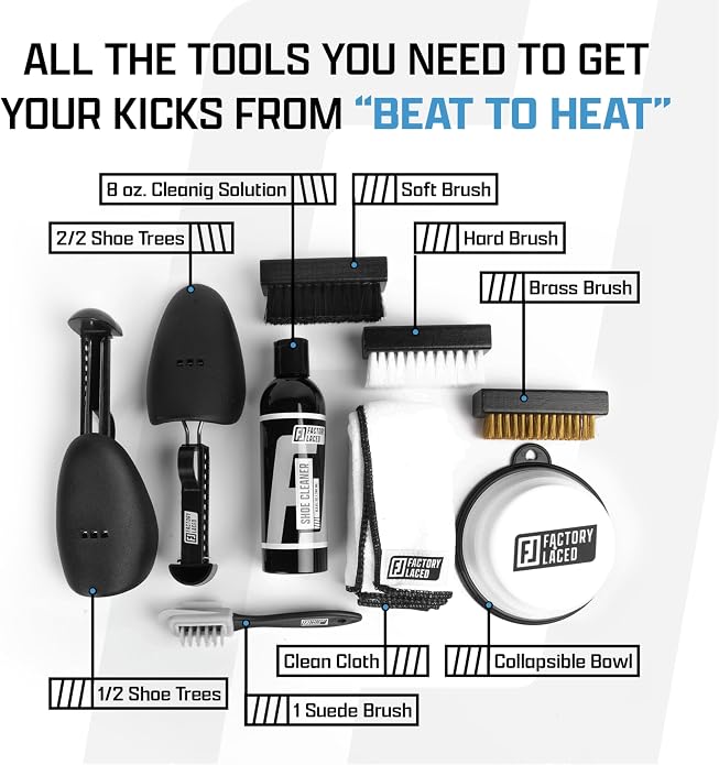 Kit completo para limpiar zapatillas con 4 cepillos y solución 8 oz miniatura 5