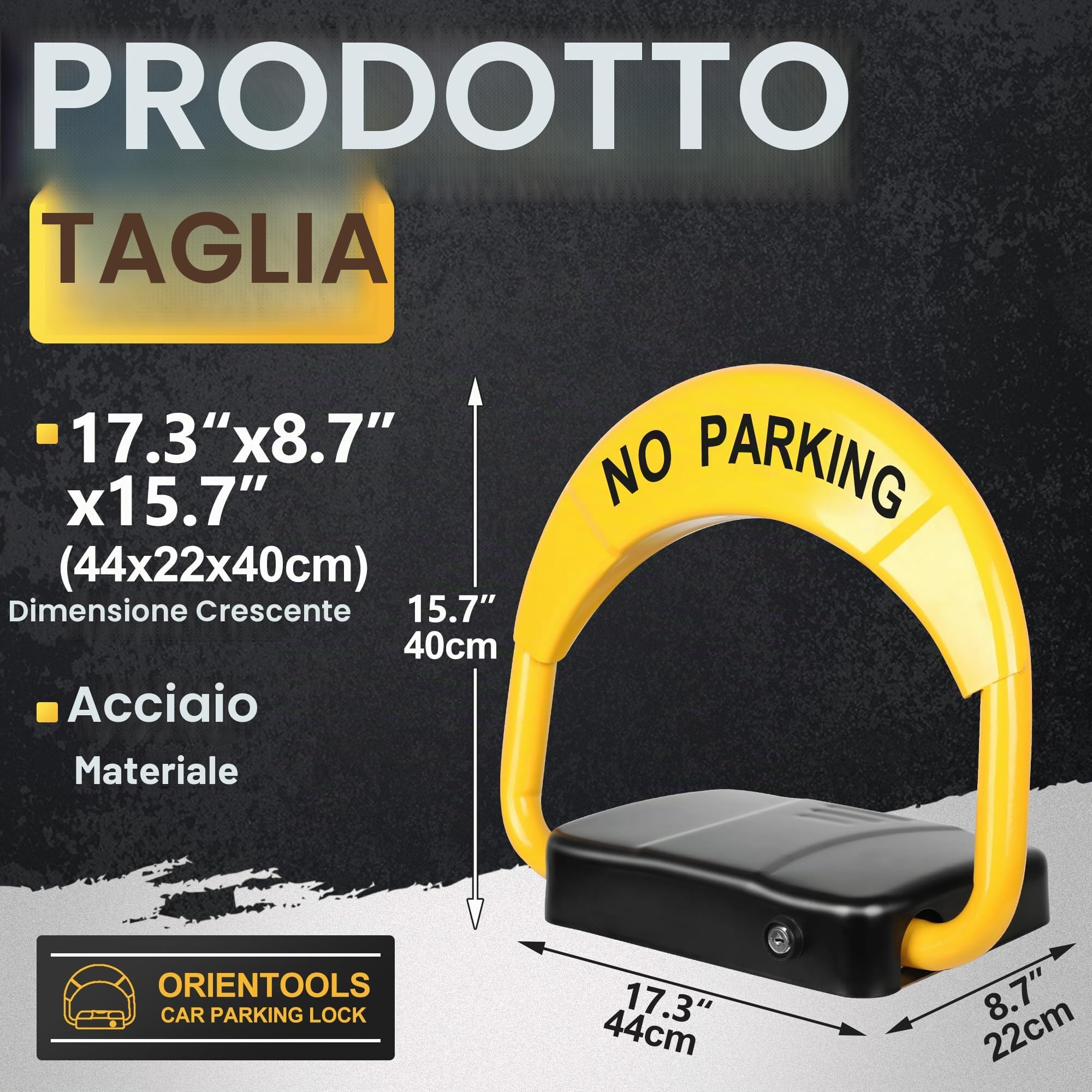 ORIENTOOLS, Barriera automatica per parcheggio, serratura per parcheggio telecomandata con 2 telecomandi con portata fino a 30 m, parcheggio privato, funzione intelligente con allarme