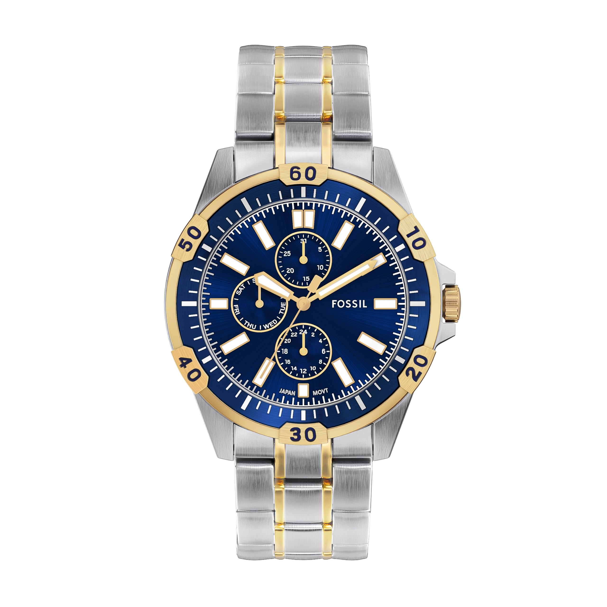 Fossil Mens Watch Garrett Multifunction Stainless Steel Watch for Men