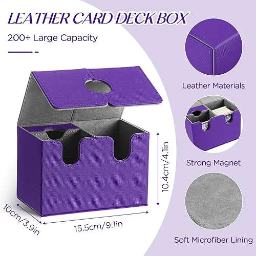 Miniatura 2 de Jetec 2 juegos de fundas para tarjetas intercambiables, más de 200 organizadores de tarjetas de piel sintética, caja de almacenamiento con cierre