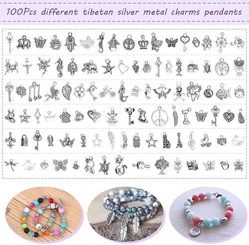 Miniatura 4 de shynek Kit de fabricación de joyas suministros para adultos con herramientas, alambres, hallazgos y dijes para hacer y reparar