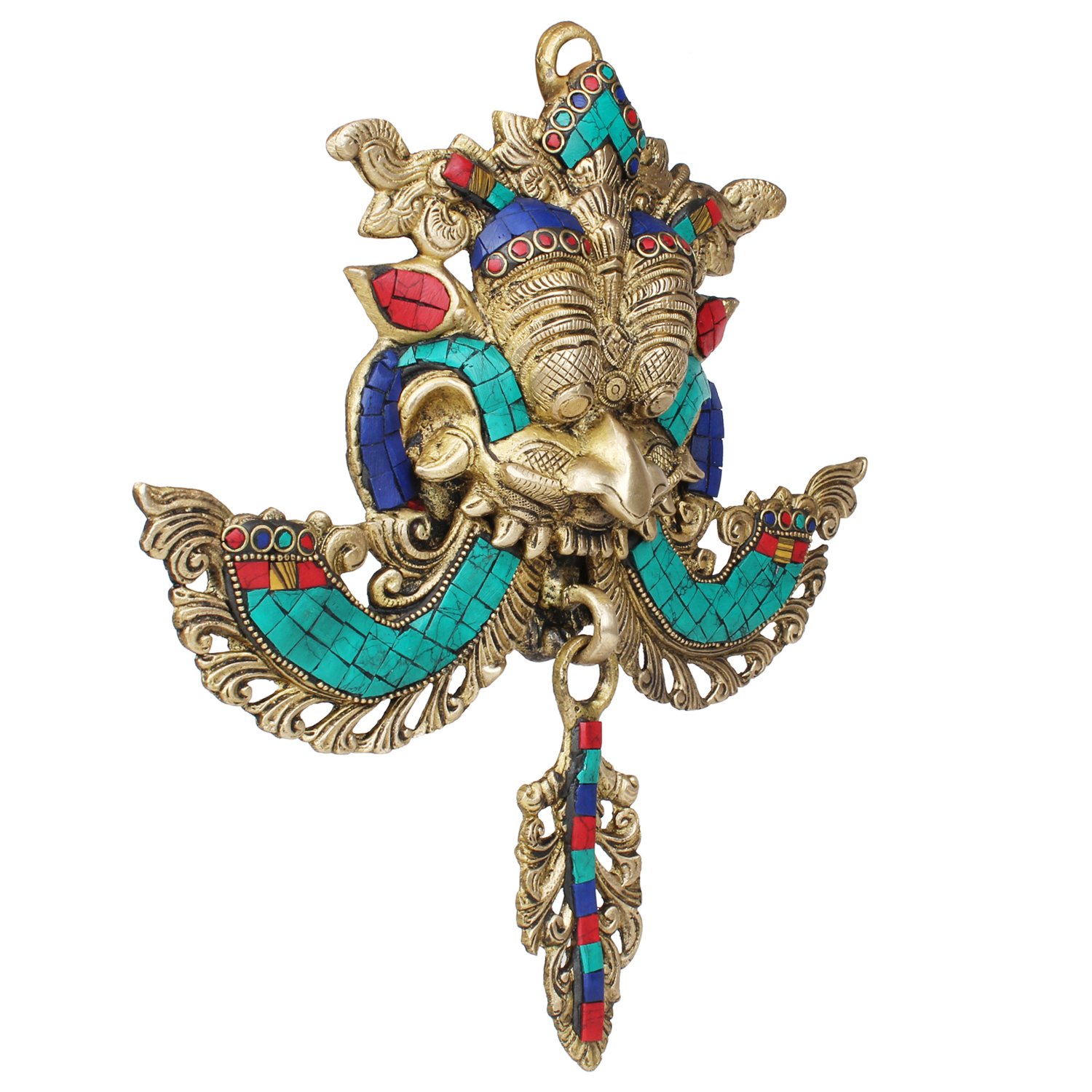 Kartique Brass Kirtimukha Nazar Battu Wall Hanging, 11.5 Inch 2