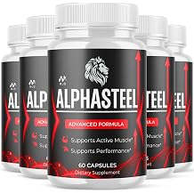 5 Pack Alphasteel Capsules, Official Alphasteel Supplement 300 Capsules