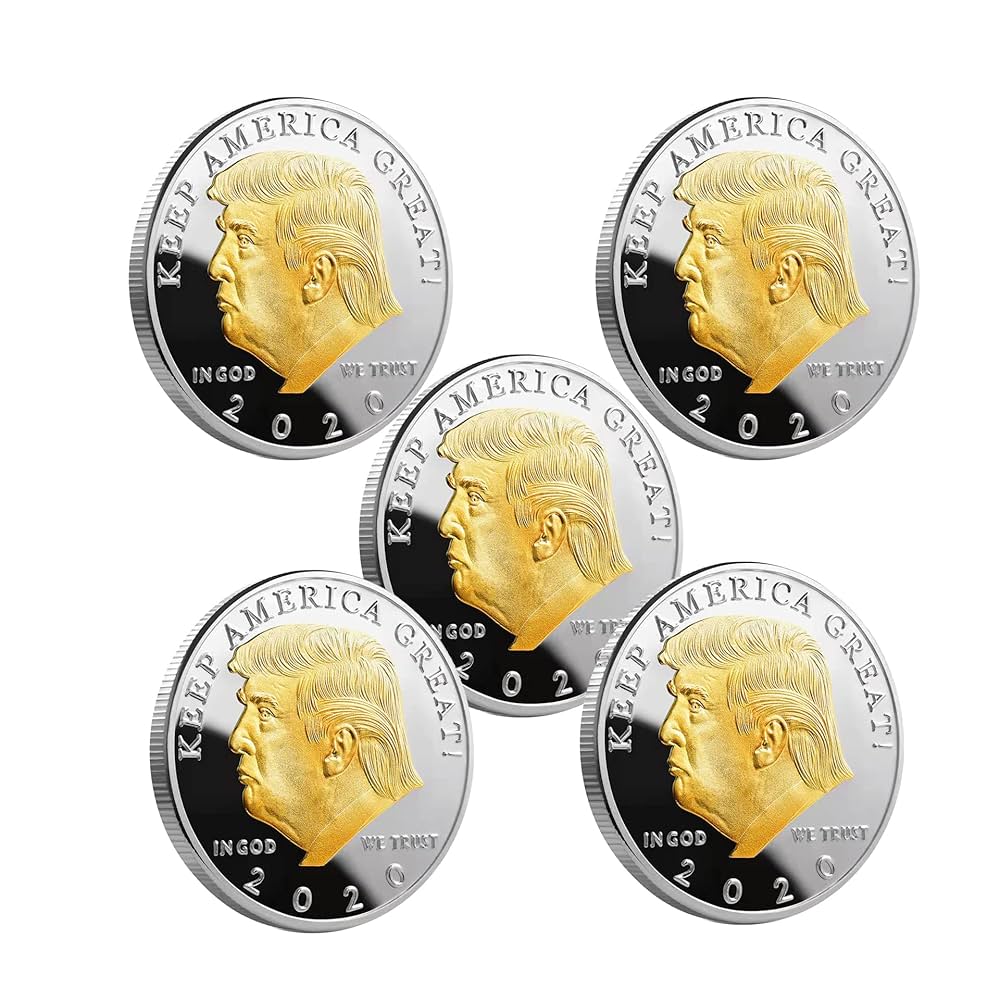 Amazon | 5枚入り for ドナルドトランプコイン2020-金メッキ