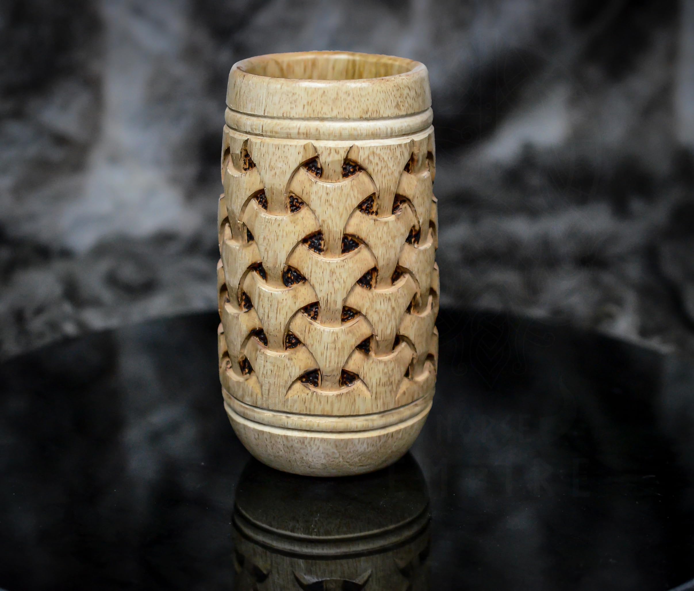 NORSE EMPIRE Wooden Beer Mug 16Oz - 100% Handcrafted Beer Stein | Viking Mug for men | Beer accessories for men | Viking Gifts for Men | Includes Medieval Gift Sack