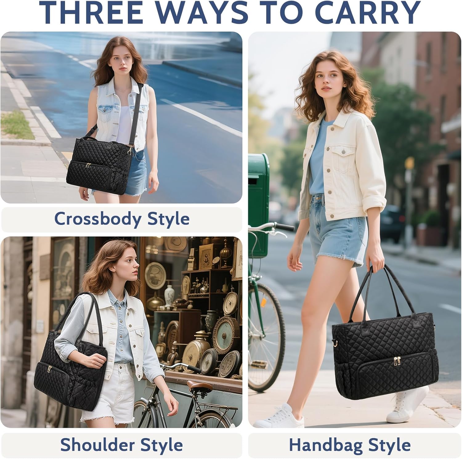 2-in-1 Lunch & Laptop Tote Bag 15.6" Work Bags for Women Polyester Casual Teacher Nurse Bag Laptop Briefcase - Image 2