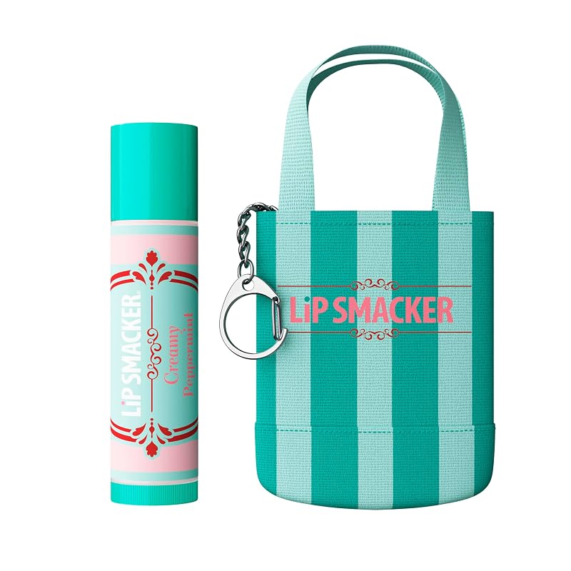 Lip Smacker Bálsamo Labial de Hortelã-Pimenta Creamy Peppermint com Chaveiro de Mini Bolsa Tote