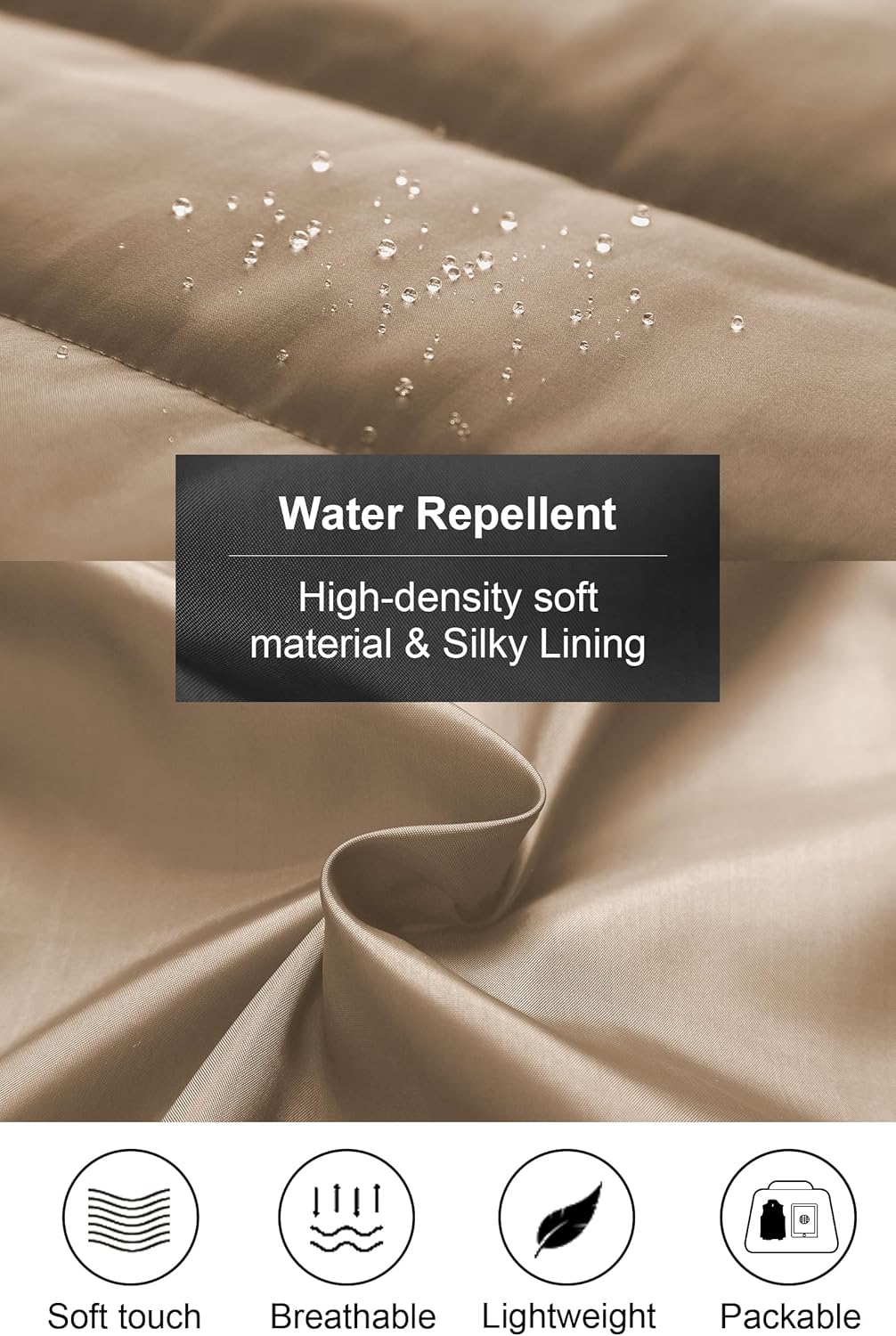 Chrisuno Men's Lightweight Winter Puffer Ski Vest Jacket Packable Outerwear - Image 5