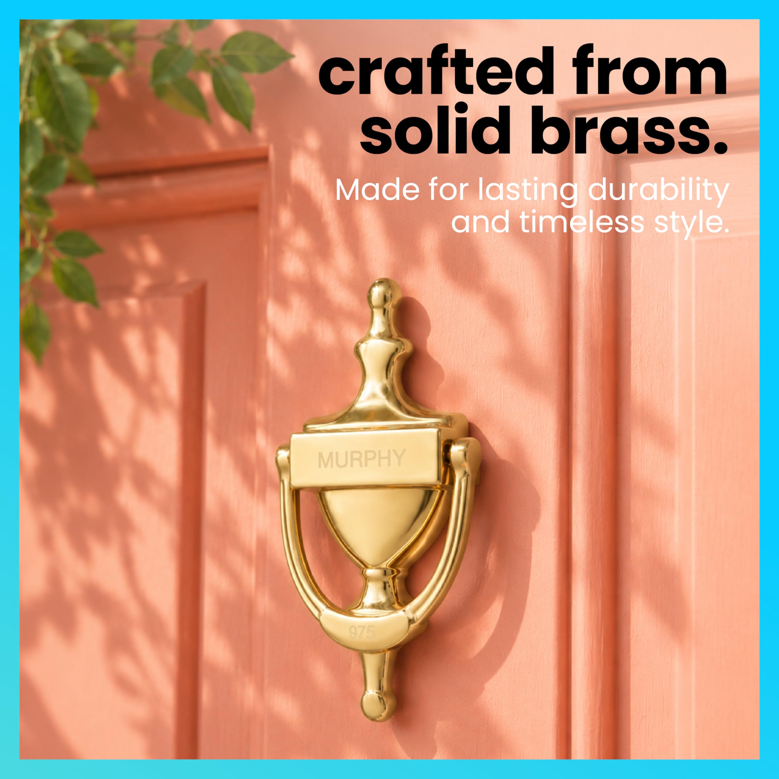ExcelMark Door Knocker - Solid Brass Construction (Custom) - Door