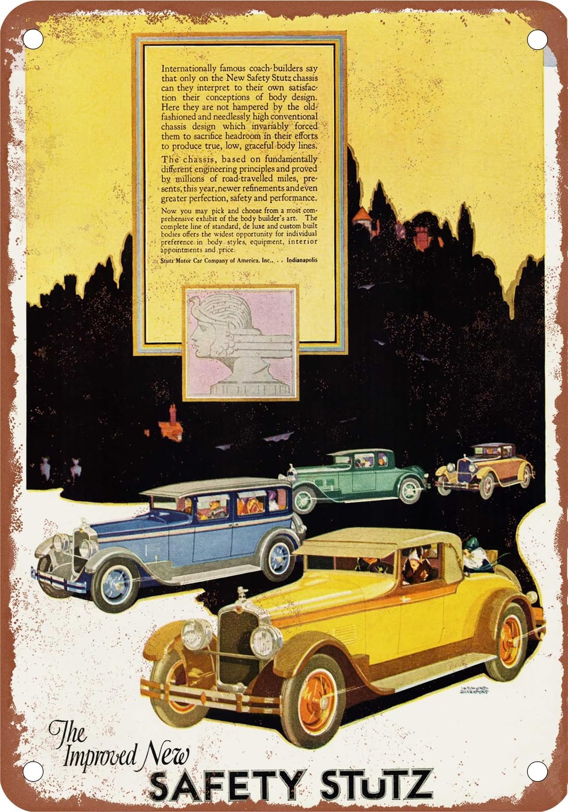 METAL SIGN - 1927 Stutz Vintage Ad 01 - Old Retro Rusty Look home decor