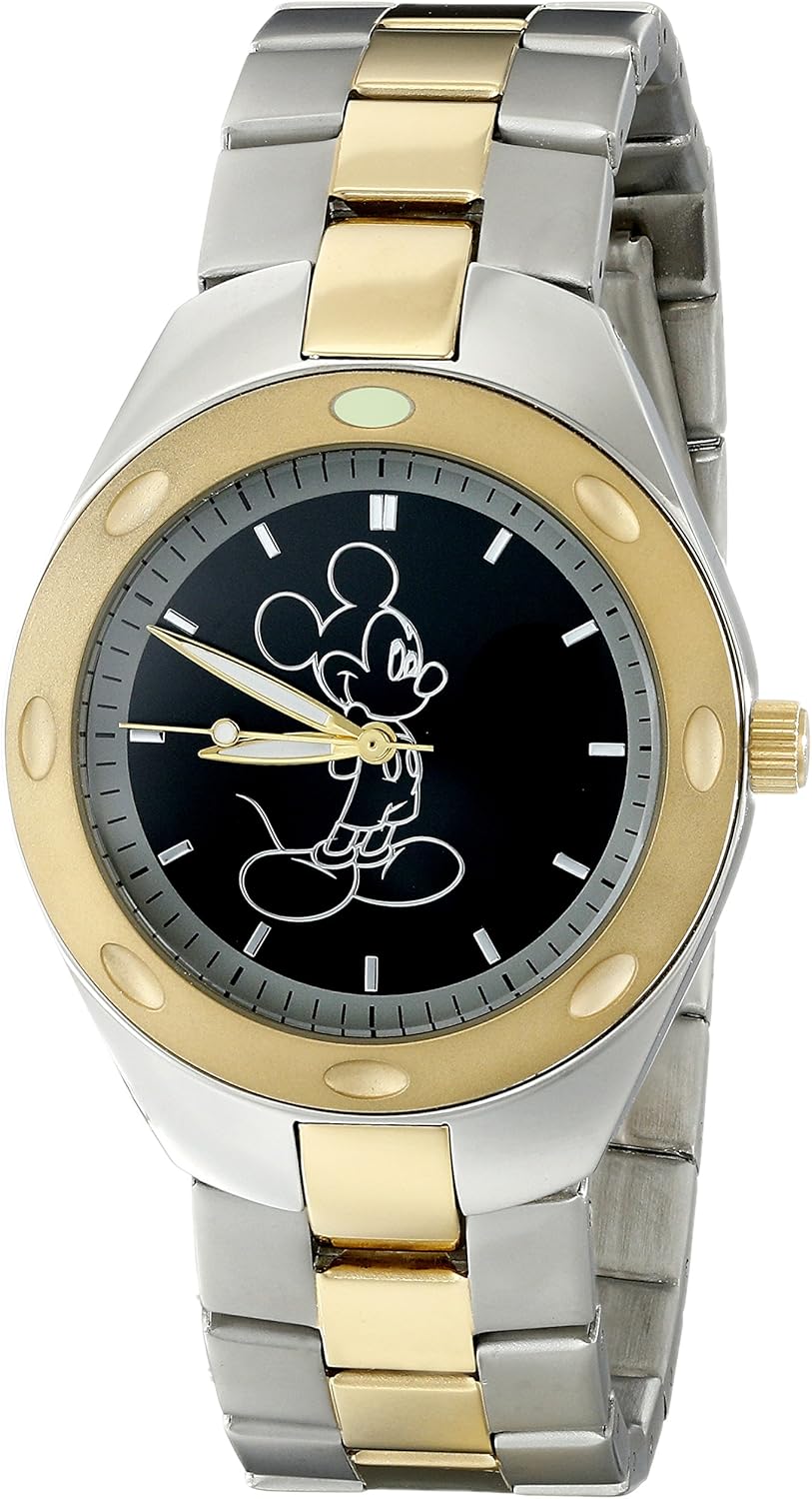 Disney W001899 Mickey Mouse Reloj analógico de cuarzo de dos tonos para hombre Dos tonos Movimiento de cuarzo